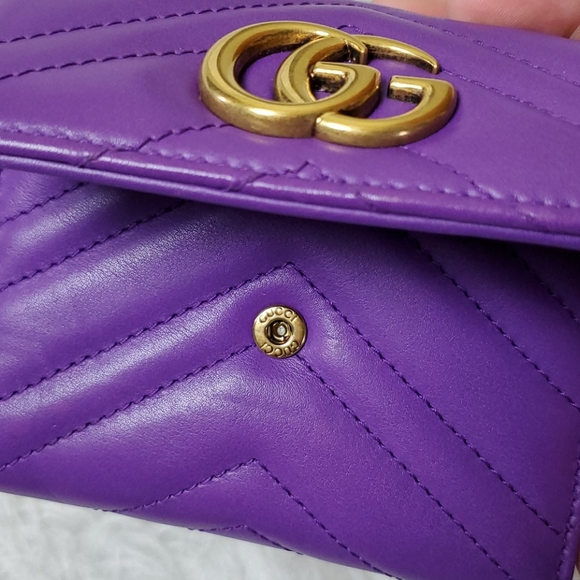 Gucci Marmot matelasse leather wallet purple rare - Picture 3 of 8
